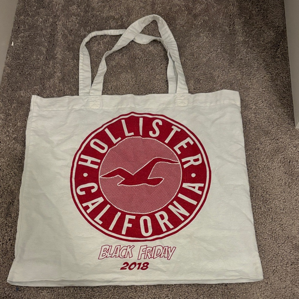 Hollister White Tote with Red California Logo